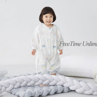 雅赞（YAZAN）婴幼儿爬服睡袋 纯棉四层六层纱布连体衣 薄棉加棉 六层小狮子 100码衣长85cm(适合身高80-100厘米)