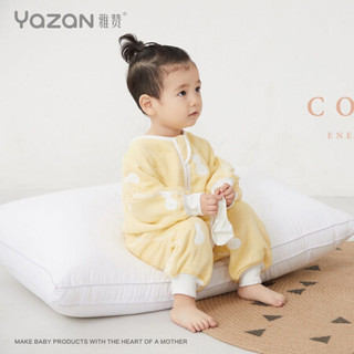 雅赞（YAZAN）婴幼儿爬服睡袋 纯棉四层六层纱布连体衣 薄棉加棉 六层花生 100码衣长85cm(适合身高80-100厘米)