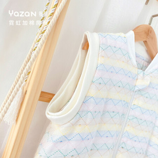 雅赞（YAZAN）婴幼儿爬服睡袋 纯棉四层六层纱布连体衣 薄棉加棉 加棉霓虹（可拆袖） 110码衣长95cm(适合身高90-115厘米)