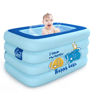 欧培婴儿游泳桶家用0-12个月新生儿宝宝游泳池充气1-3岁儿童泳池保温戏水池方形新年送礼物