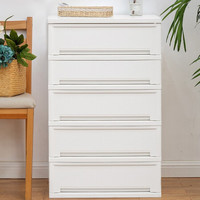 IRIS 爱丽思 收纳柜儿童衣柜抽屉式储物柜加厚五斗柜床头柜 爱丽丝白色五层柜