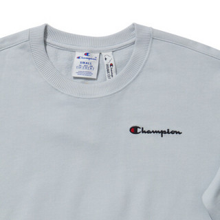 champion冠军2021春夏新品刺绣草写小Logo山水剪影套头卫衣 灰蓝色 XL