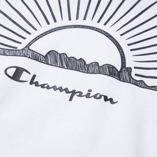 champion冠军2021春夏新品刺绣草写小Logo山水剪影套头卫衣 白色 XL