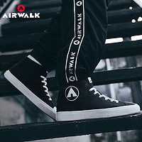 Airwalk   帆布鞋男美国潮流高帮帆布鞋  黑色 42