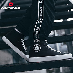 Airwalk   帆布鞋男美国潮流高帮帆布鞋  黑色 42
