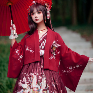 RedMaria 红玛丽 Lolita洛丽塔 和风 千本樱 女士大衣 短款 红色