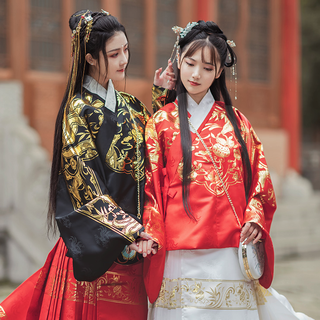 如夢霓裳 明制汉服 九尾灵狐系列 长乐 女士交领短袄 黑色 S