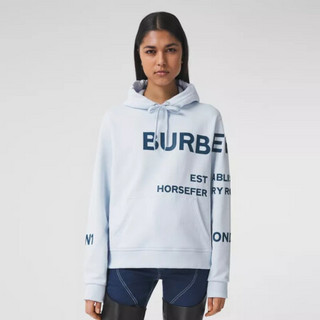 BURBERRY 博柏利 Horseferry系列 女士连帽卫衣 80407681 浅蓝色 L