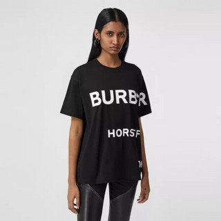 BURBERRY 博柏利 Horseferry系列 男士圆领短袖T恤 80407641 黑色 S