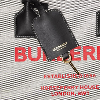 BURBERRY 博柏利 Cube系列 女士手提包 80368531 黑色/亮红色 中号