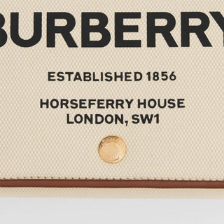 BURBERRY 博柏利 Horseferry系列 女士斜挎包 80266081 白色/棕褐色 小号