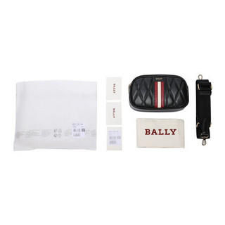 BALLY 巴利 女士 黑色红白条纹羊皮革迷你菱格单肩斜挎包 DENNI.QT 170 6236883