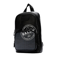 BALLY 巴利 男士黑色logo印花涂层帆布拉链钱包卡包 BABE.ST 170 6237185