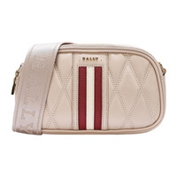BALLY 巴利 女士 米色羊皮革迷你菱格单肩斜挎包 DENNI.QT 236 6236886