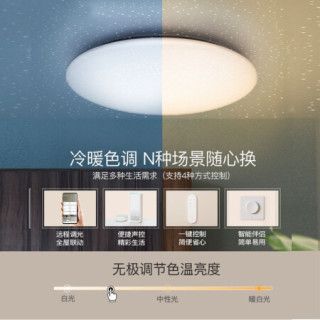 Yeelight易来 纤玉智能LED吸顶灯 满天星卧室吸顶灯具 小米小爱语音调光 集成吊顶灯绮境星空A2003C420-A*