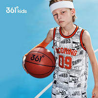 361°361童装男童2021夏季运动套装儿童篮球套装儿童比赛套装 ZYK52121402 本白 150
