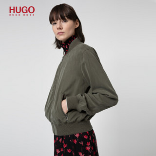 HUGO BOSS雨果博斯女士2021年春夏新款刺绣宽松版束腰式夹克 250-卡其色 36