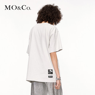 MO&Co. 摩安珂 萌宠部落MICKEY MOUSE合作系列女士米奇印花短袖T恤 MBO3TEE011 S 水露白色