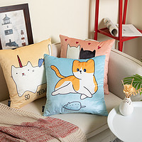 猫狗系列丽丝绒卡通抱枕床头靠背