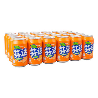 芬达 Fanta 橙味 汽水 碳酸饮料 330ml*24罐 整箱装 可口可乐公司出品