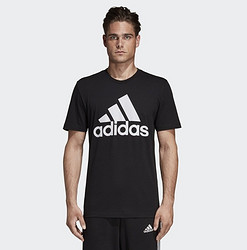 adidas 阿迪达斯 男士运动T恤 DT9933 黑色 M