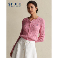 Ralph Lauren/拉夫劳伦女装 21年春绞花编结针织开襟衫RL22119 650-粉红色 S