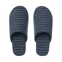 MUJI 棉天竺 贴合脚型拖鞋(男女通用) 麻藏青色条纹 S・230mm（2.0）