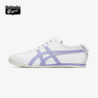 Onitsuka Tiger鬼塚虎经典虎爪鞋一脚蹬帆布鞋情侣懒人鞋MEXICO 66 SLIP-ON 白色/紫色 44