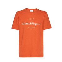 Ferragamo菲拉格慕男装T恤圆领1927印花经典款多色可选时尚百搭 橙色120613 743056 L