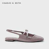 CHARLES＆KEITH单鞋女CK1-70380658秋季甜美风绳结玛丽珍平底鞋 裸色 36