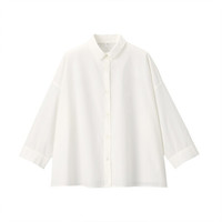 無印良品  無印良品 MUJI 女士七分袖衬衫 BCM26A1S 米白色