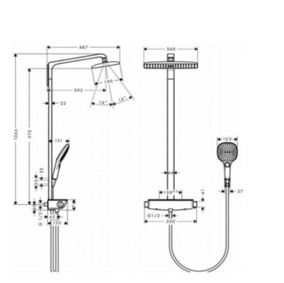 hansgrohe 汉斯格雅 飞雨系列 27286400 单速淋浴管花洒