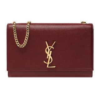 SAINT LAURENT 圣罗兰 MONOGRAM 女士牛皮斜挎包 364021BOW0J6008 绛红 中号