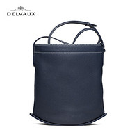 Delvaux 奢侈品包包单肩斜挎手提女包拉链开合手袋 Pin Daily外缝线系列 藏蓝-白外缝线