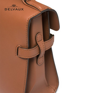 DELVAUX 包包女包斜挎奢侈品新品单肩包Tempete PM系列21春夏系列 白兰地色