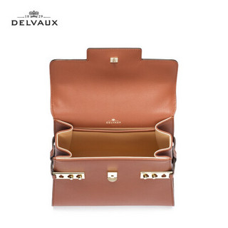 DELVAUX 包包女包斜挎奢侈品新品单肩包Tempete PM系列21春夏系列 白兰地色
