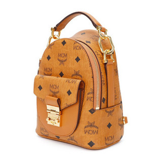 MCM Partricia Visetos系列 女士双肩包 MWKBSPA01CO001 干邑色 中号