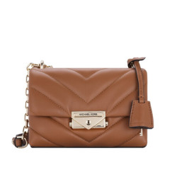 michaelkors迈克科尔斯礼物送女友mk女包cece皮质斜挎包超小号棕色