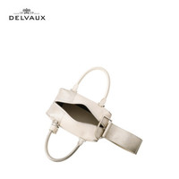 DELVAUX 包包女包奢侈品新品手提包女Cool Box系列迷你手袋 白-银拼色