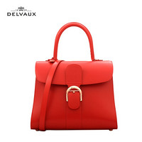 DELVAUX 经典系列Brillant包包女包奢侈品单肩斜挎手提包中号手袋 正红色