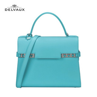 DELVAUX Tempete系列包包女包奢侈品单肩斜挎手提包中号手袋 松石绿