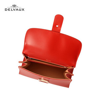 DELVAUX 经典系列Brillant包包女包奢侈品单肩斜挎手提包中号手袋 正红色