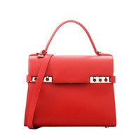 DELVAUX Tempete系列包包女包奢侈品单肩斜挎手提包中号手袋 正红色