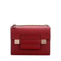 DELVAUX 包包女包斜挎奢侈品新品单肩包小号Madame系列 酒红色