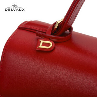 DELVAUX Tempete系列包包女包奢侈品单肩斜挎手提包中号手袋 猩红色