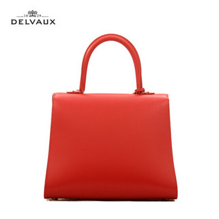 DELVAUX 经典系列Brillant包包女包奢侈品单肩斜挎手提包中号手袋 正红色