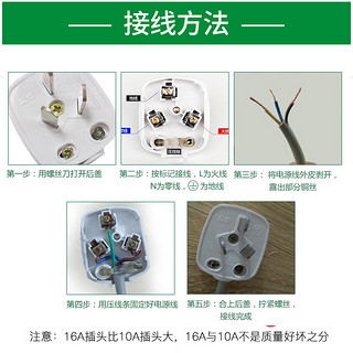 公牛插头10A/16A三角脚插二脚两项220V扁三相空调电源插头不带线（3脚摔不烂16A插头16S2）