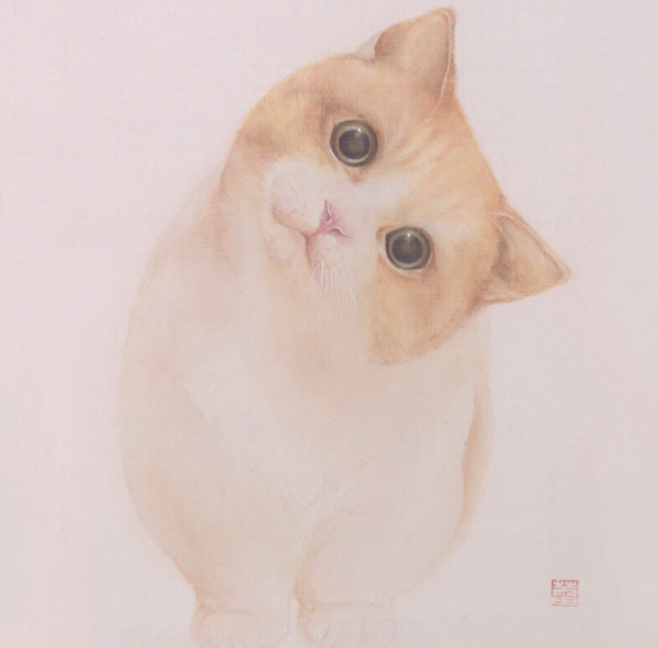买买艺术 何晓蕾《一起歪脖》版画 油画 黑色框 40x30cm