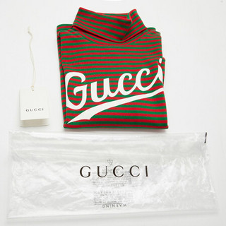 古驰 GUCCI 儿童绿色/红色条纹棉质LOGO字母印花高领针织套头衫 617001 XJCPN 6208 10A/10岁/146cm