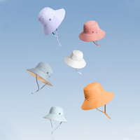 蕉下帽子男遮阳帽女防晒帽渔夫帽防紫外线加大加宽帽檐双面简约百搭舒适 双面渔夫帽-冰川灰/浅卡其 均码